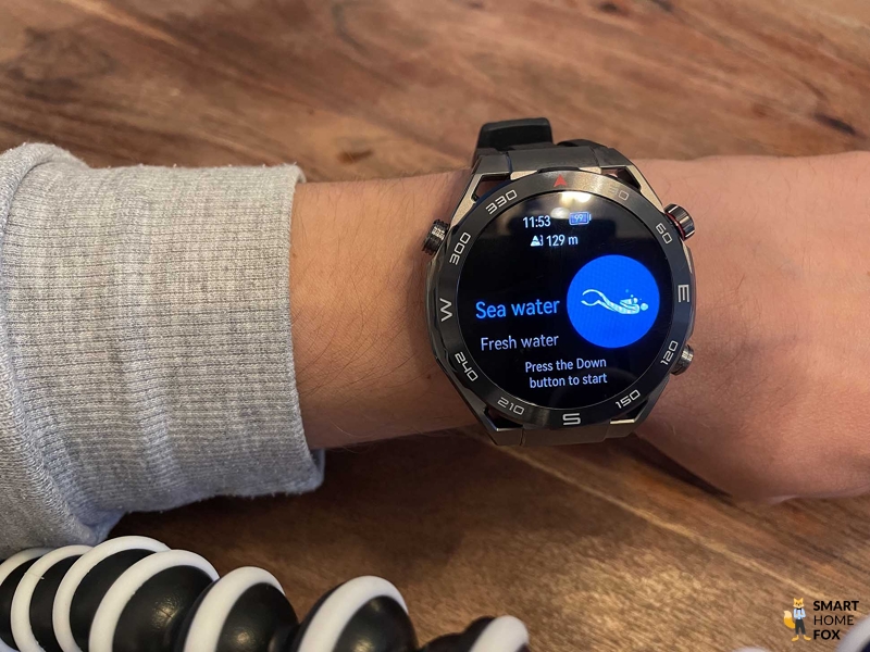 Mode plongée sur la Huawei Watch Ultimate